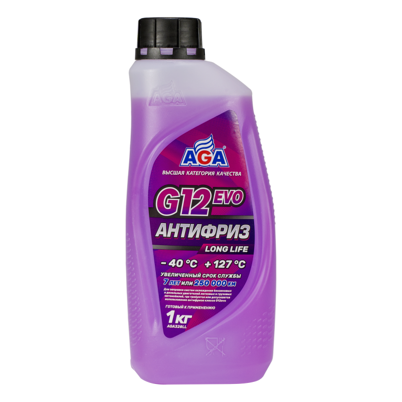 Антифриз, готовый к применению, фиолетовый, -40С, 1кг, G12 evo