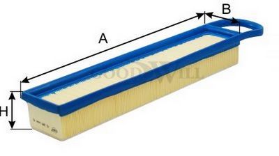 фильтр воздушный Citroen\Peugeot (B=050)