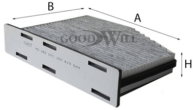 фильтр воздушный салона угольный Audi,VW, Skoda (B=397)