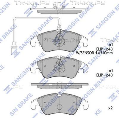 Колодки тормозные AUDI A4/A4 /A5/Q5 07- передние с датч.(1304 31)