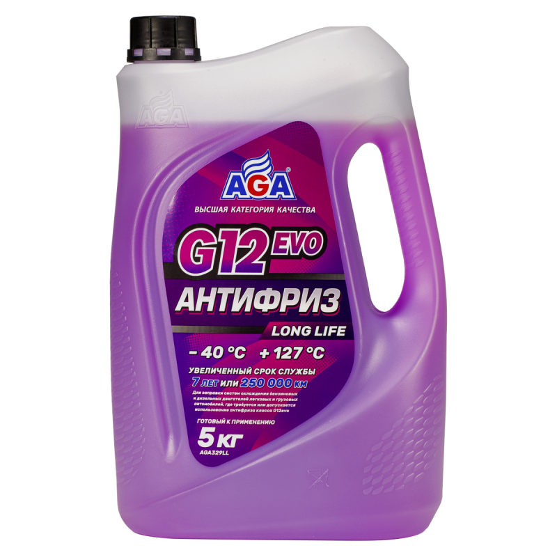 Антифриз, готовый к применению, фиолетовый, -40С, 5кг, G12 evo