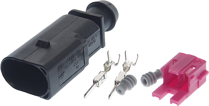 Разъём 2х контактный (комплектация: 2-pin, 2 уплотнения, фиксатор)