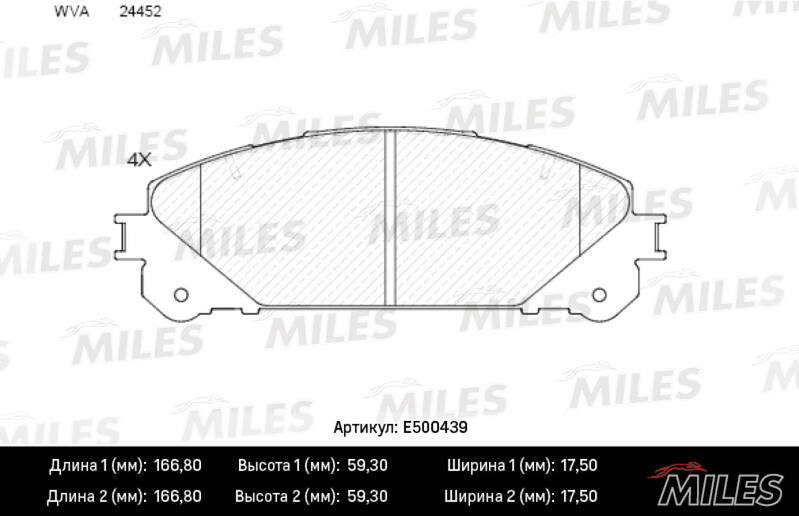 Колодки Тормозные Передние Lexus Rx 2009- Toyota Highlander MILES